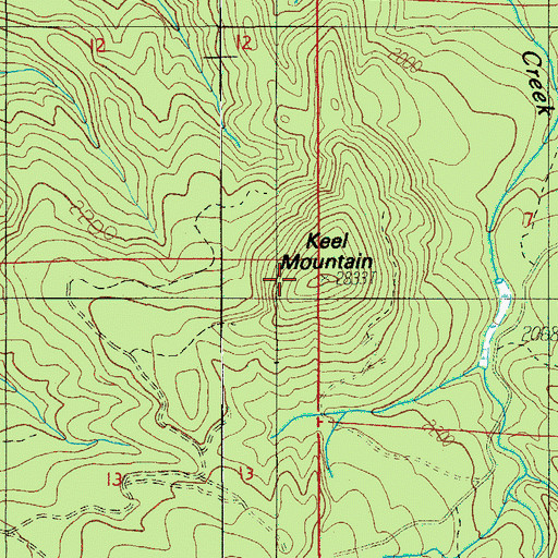 Topographic Map of Keel Mountain, OR