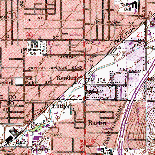 Topographic Map of Kendall (historical), OR