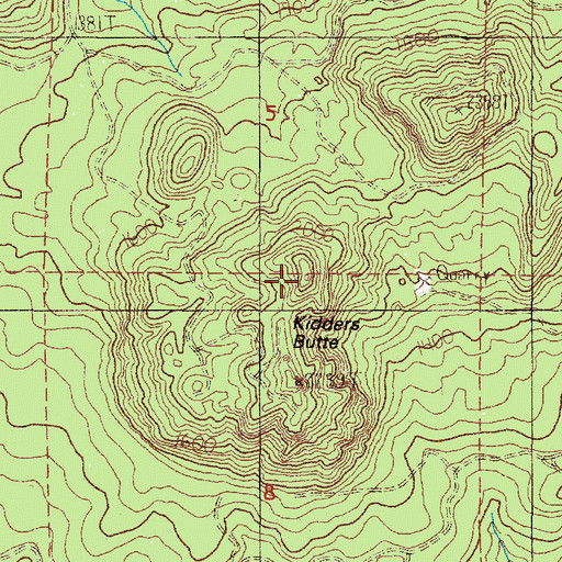 Topographic Map of Kidders Butte, OR