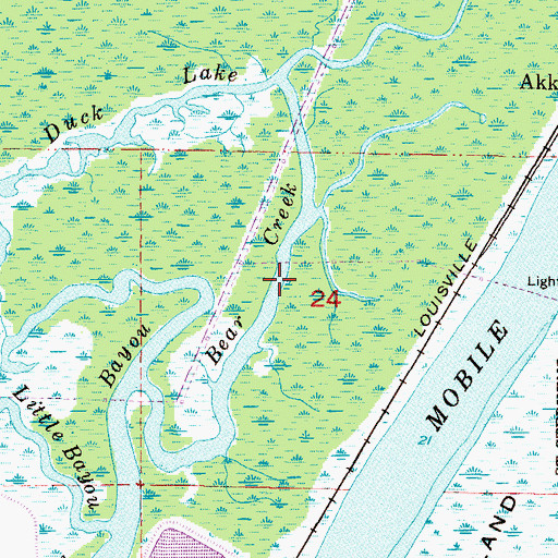 Topographic Map of Bear Creek, AL