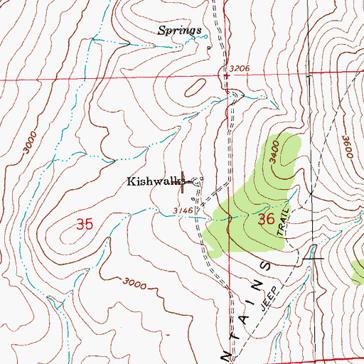 Topographic Map of Kishwalks, OR