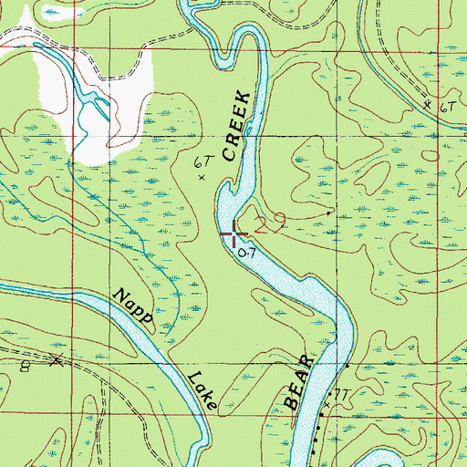 Topographic Map of Bear Creek, AL