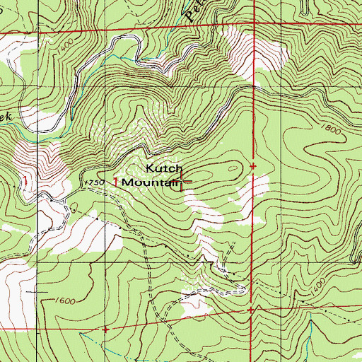 Topographic Map of Kutch Mountain, OR