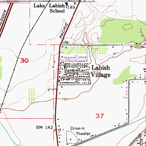 Topographic Map of Labish Village, OR