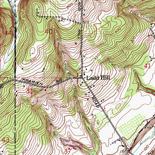 Topographic Map of Ladd Hill, OR