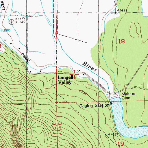 Topographic Map of Langell Valley, OR
