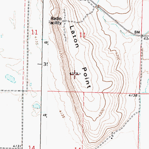 Topographic Map of Laton Point, OR