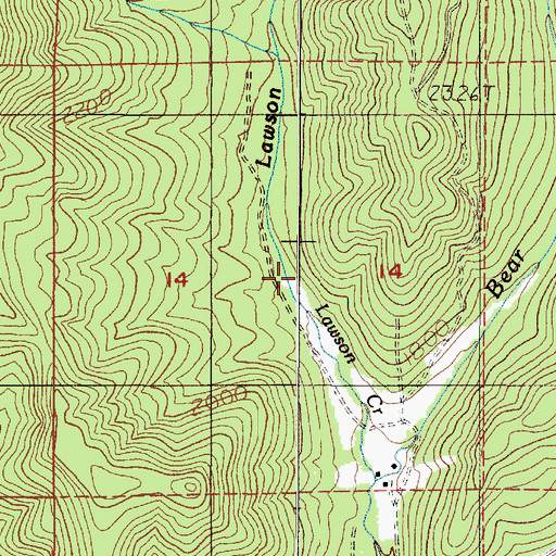 Topographic Map of Lawson Creek, OR