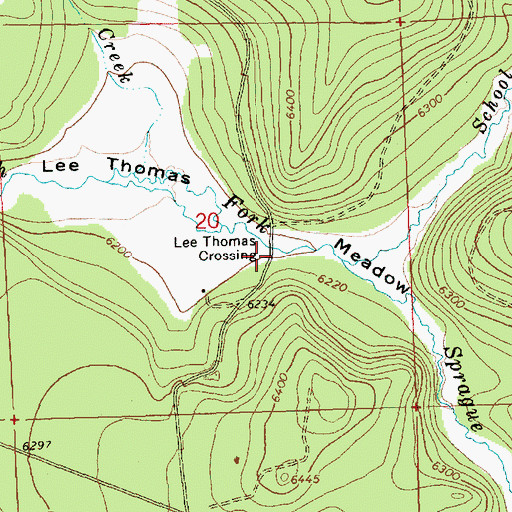 Topographic Map of Lee Thomas Crossing, OR