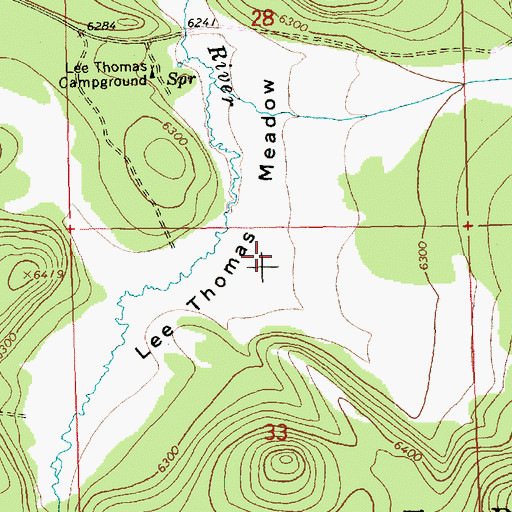 Topographic Map of Lee Thomas Meadow, OR