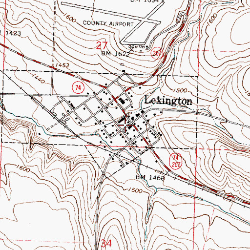 Topographic Map of Lexington, OR