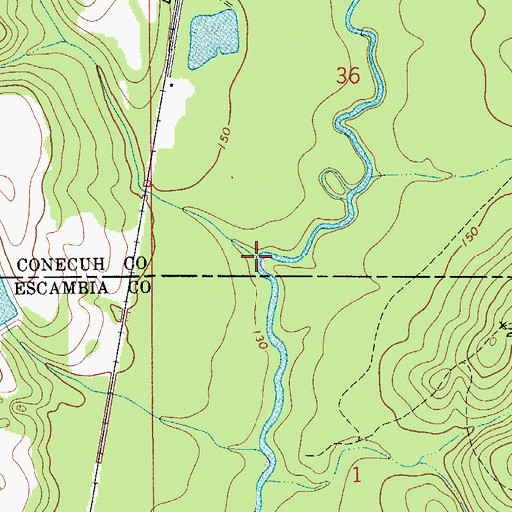 Topographic Map of Bear Creek, AL