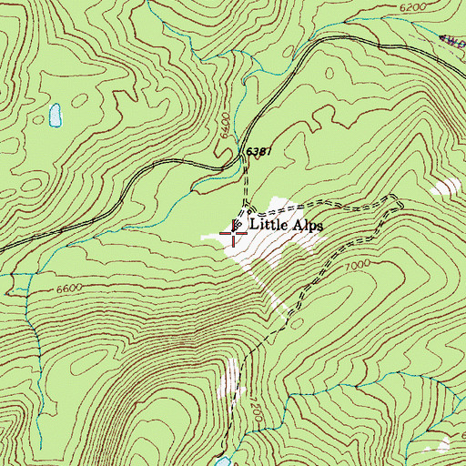 Topographic Map of Little Alps, OR