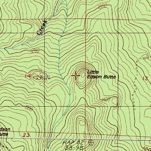 Topographic Map of Little Edson Butte, OR