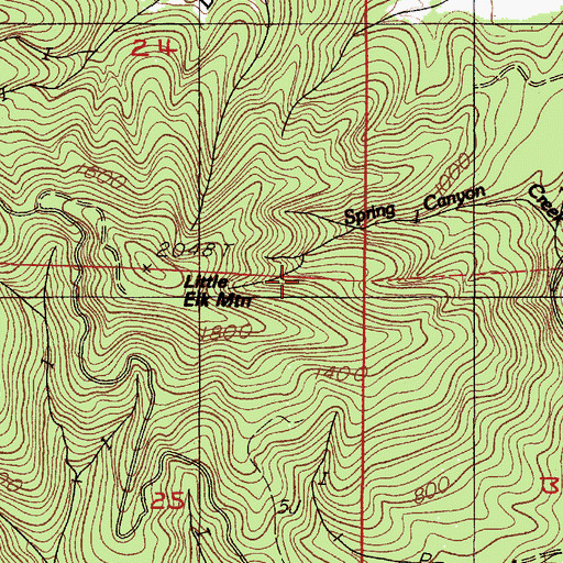 Topographic Map of Little Elk Mountain, OR