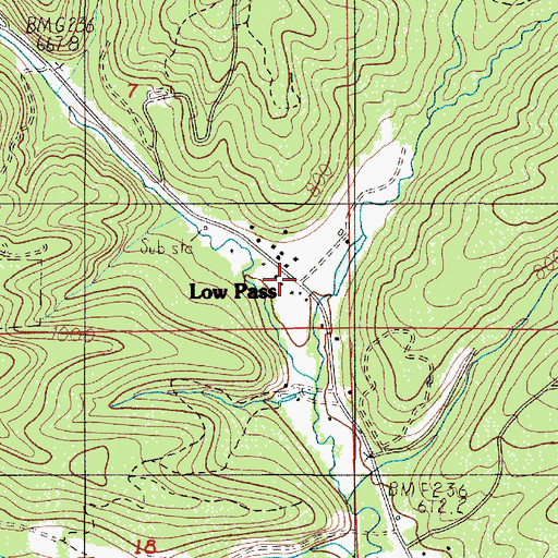 Topographic Map of Low Pass, OR