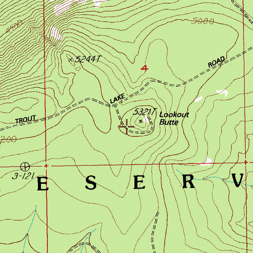 Topographic Map of Lookout Butte, OR