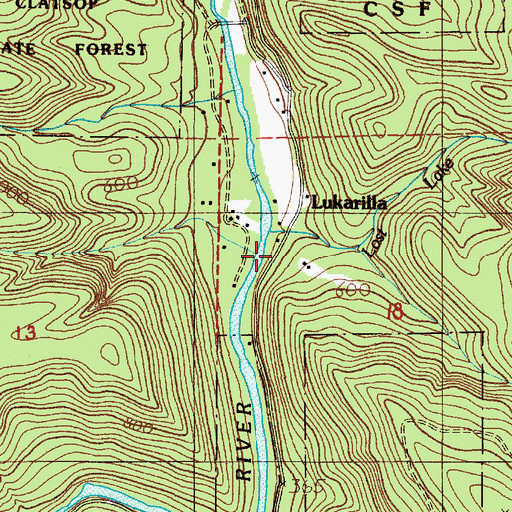 Topographic Map of Lukarilla, OR