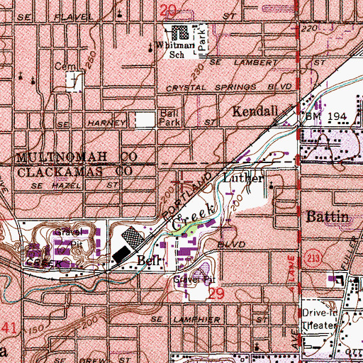 Topographic Map of Luther (historical), OR