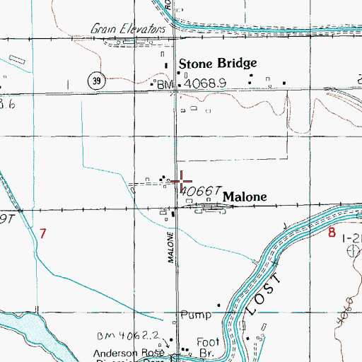 Topographic Map of Malone, OR