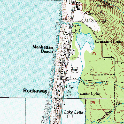 Topographic Map of Manhattan Beach, OR