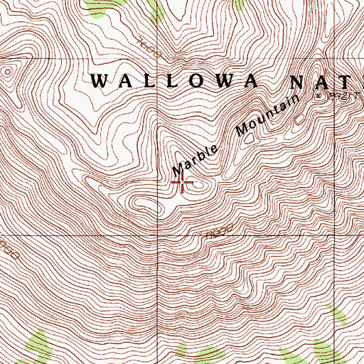 Topographic Map of Marble Mountain, OR