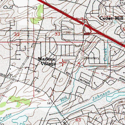 Topographic Map of Marlene Village, OR