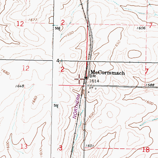 Topographic Map of McCormmach (historical), OR