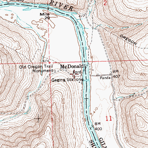 Topographic Map of McDonald, OR