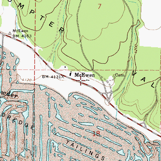 Topographic Map of McEwen, OR