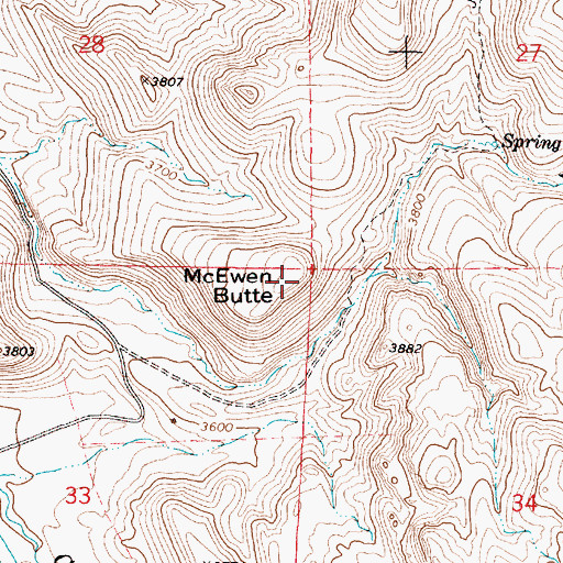 Topographic Map of McEwen Butte, OR