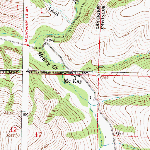 Topographic Map of McKay, OR