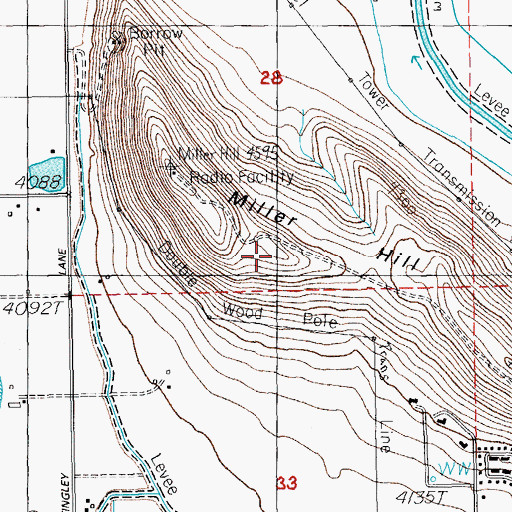 Topographic Map of Miller Hill, OR