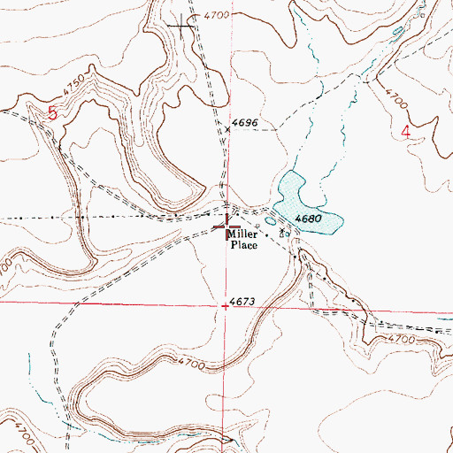 Topographic Map of Miller Place, OR