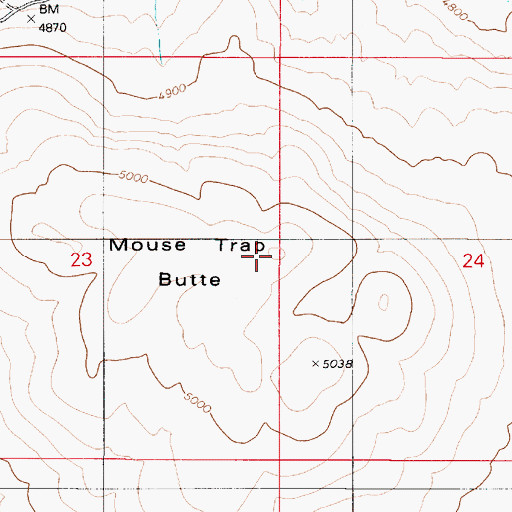 Topographic Map of Mouse Trap Butte, OR