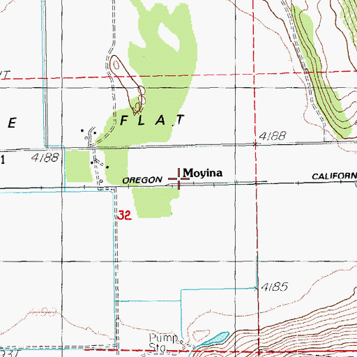 Topographic Map of Moyina (historical), OR