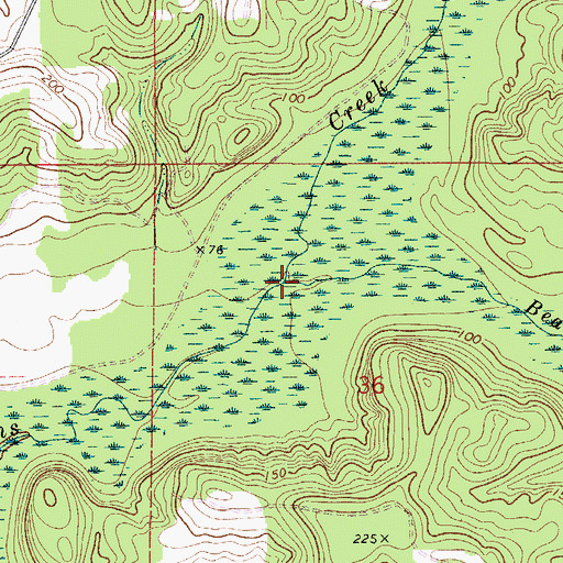 Topographic Map of Bear Creek, AL