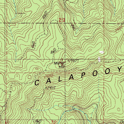 Topographic Map of Murry Hill, OR