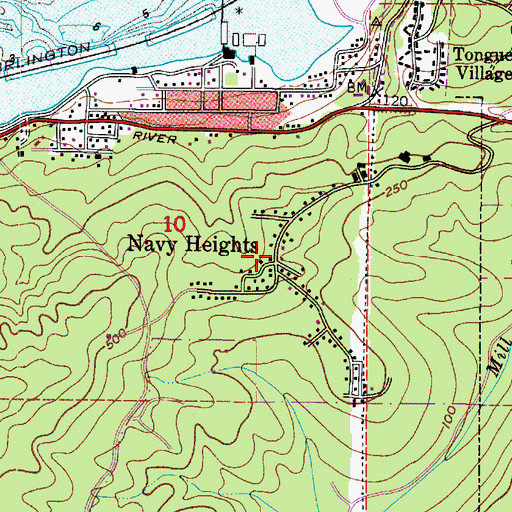 Topographic Map of Navy Heights, OR