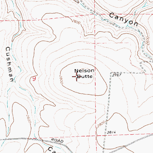 Topographic Map of Nelson Butte, OR