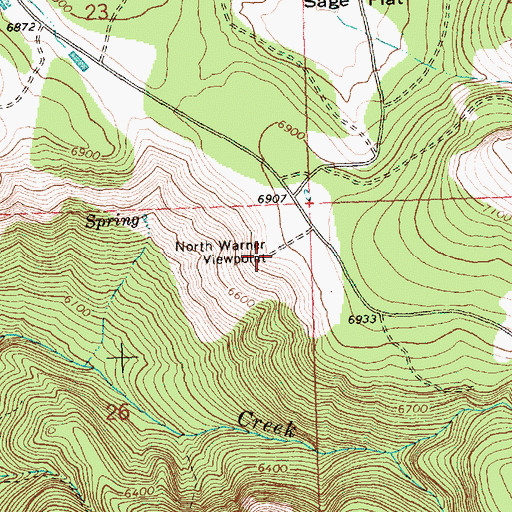 Topographic Map of North Warner Viewpoint, OR