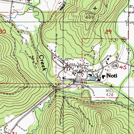 Topographic Map of Noti, OR