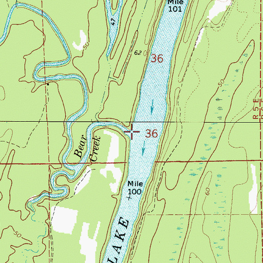 Topographic Map of Bear Creek, AL