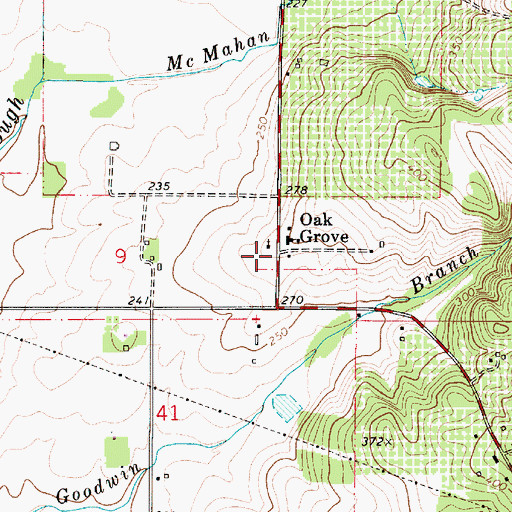 Topographic Map of Oak Grove, OR