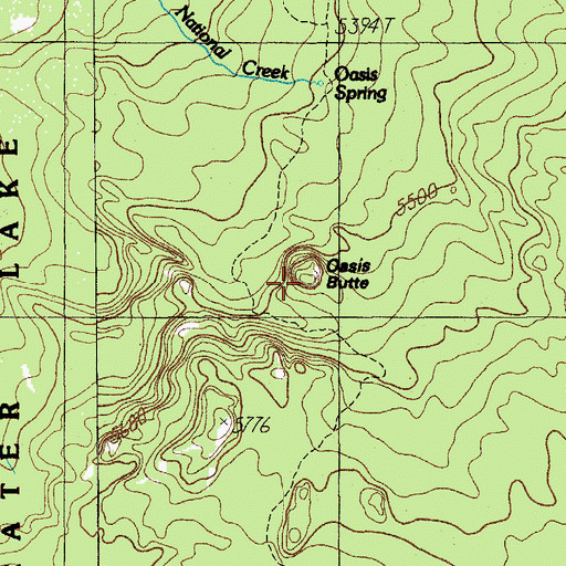 Topographic Map of Oasis Butte, OR