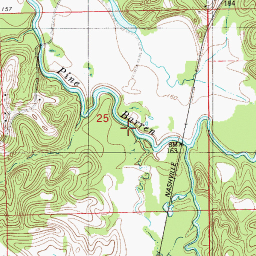 Topographic Map of Bear Creek, AL