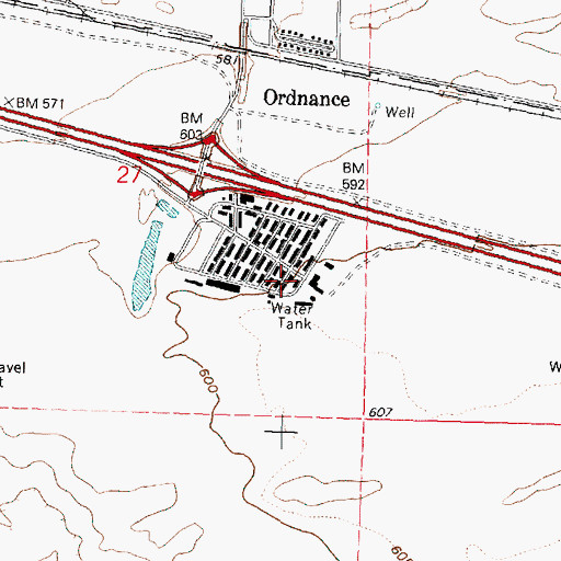 Topographic Map of Ordnance (historical), OR