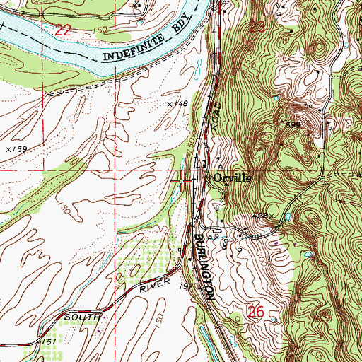 Topographic Map of Orville, OR