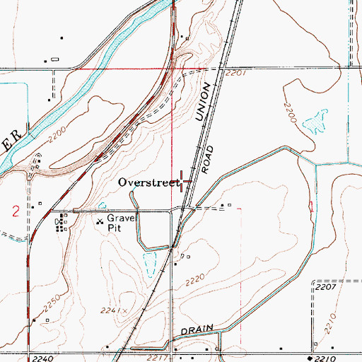 Topographic Map of Overstreet, OR