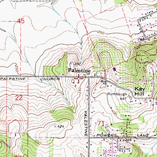 Topographic Map of Palestine, OR